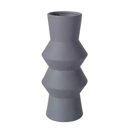 Totem Ceramic Vase - Large Matte Grey