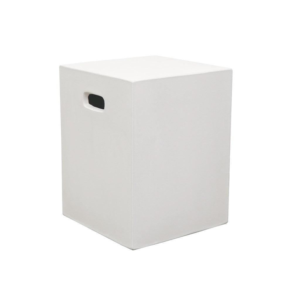 White Concrete Rectangle Side Table / Stool - Humble & Grand Homestore