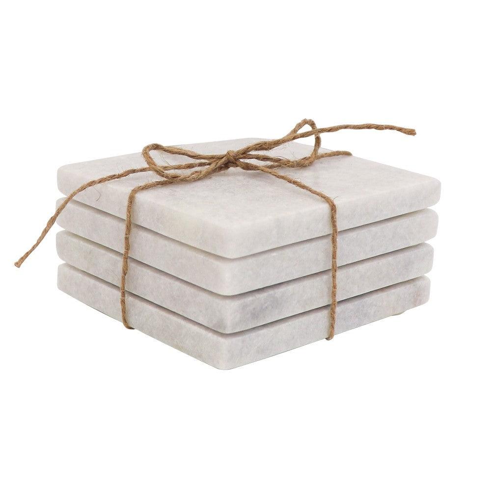 White Marble Coasters - Square - Humble & Grand Homestore