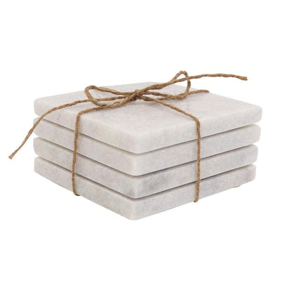 White Marble Coasters - Square - Humble & Grand Homestore