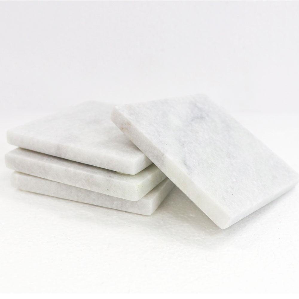 White Marble Coasters - Square - Humble & Grand Homestore