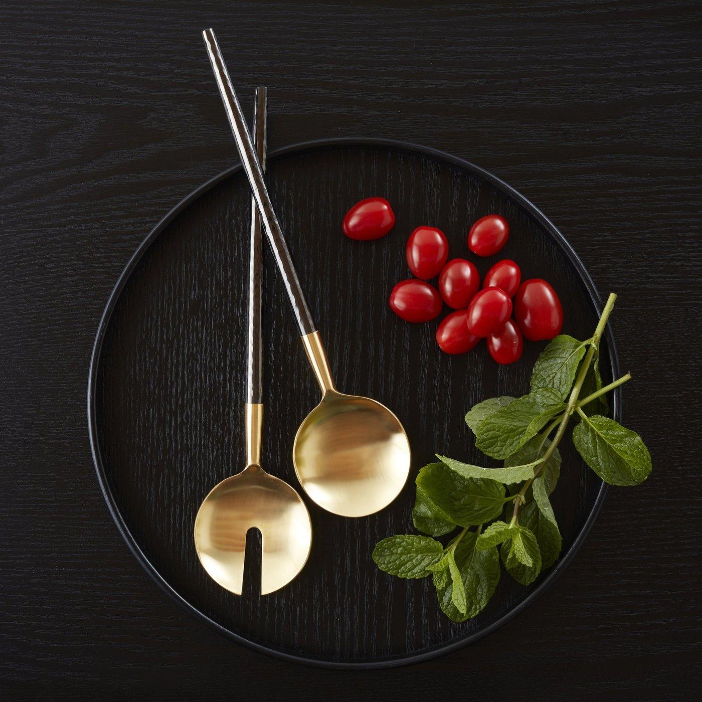 Brass Salad Servers - Black - Humble & Grand Homestore