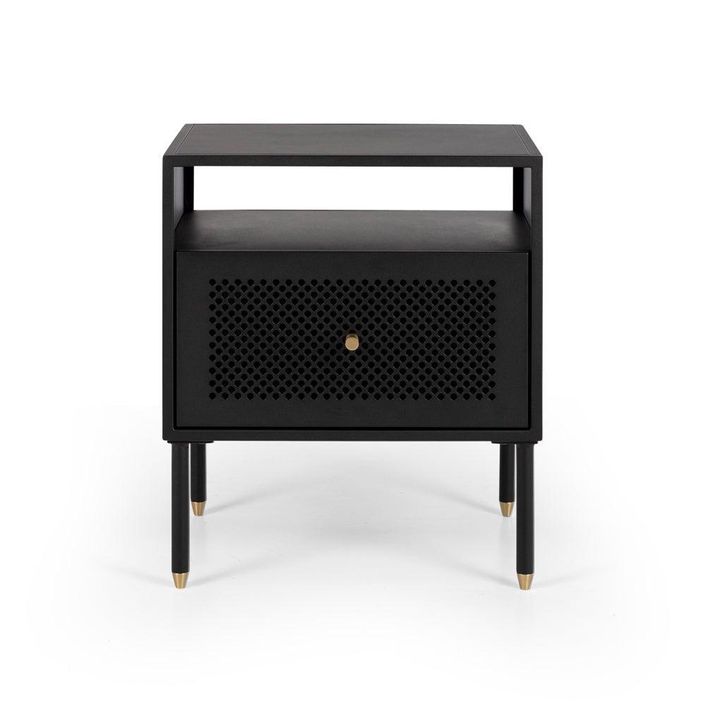 Dawn Bedside 1 Drawer - Black - Humble & Grand Homestore