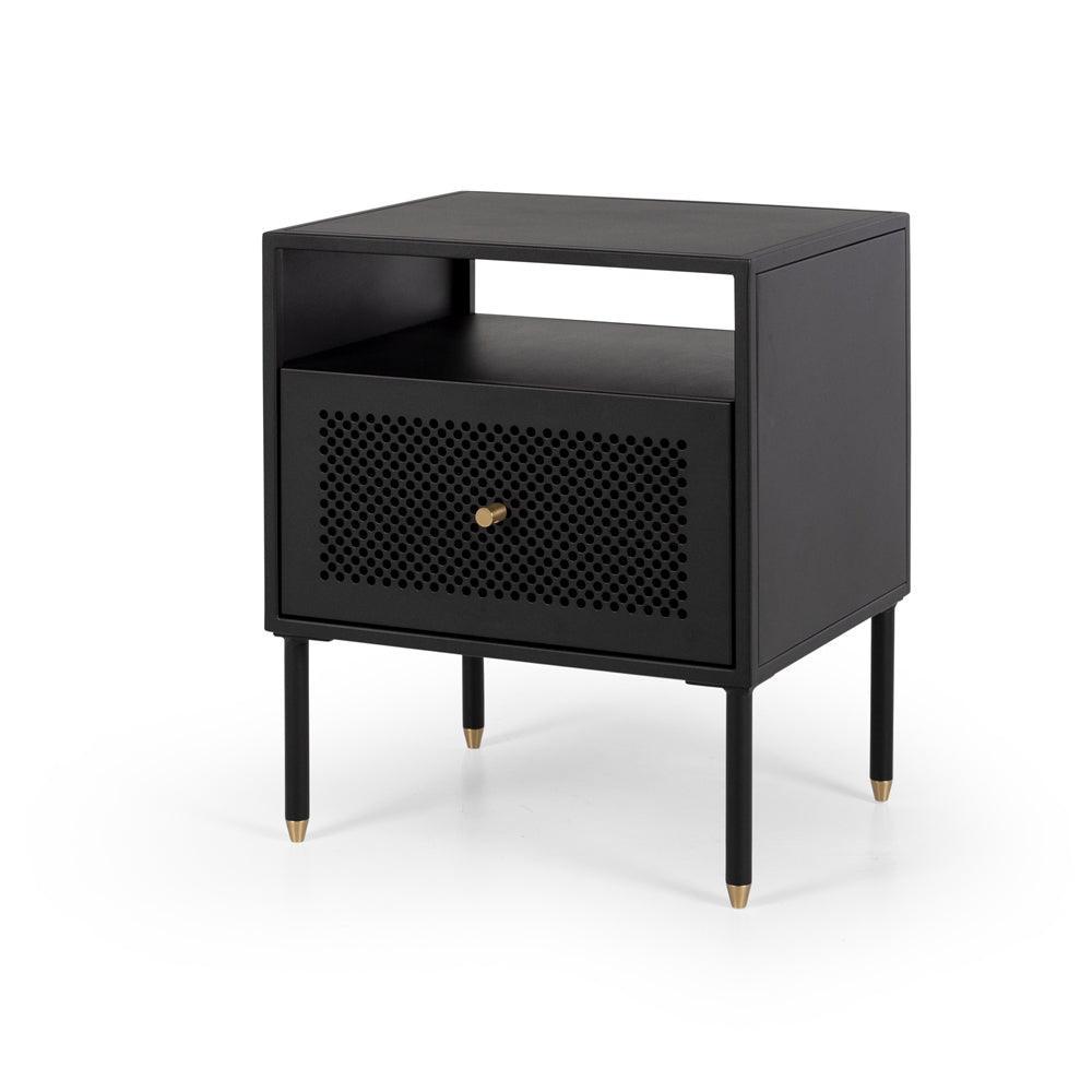 Dawn Bedside 1 Drawer - Black - Humble & Grand Homestore